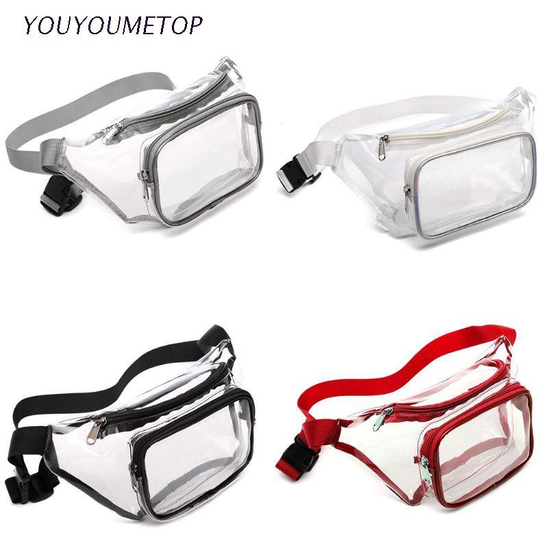 Túi đeo ngang hông/đeo thắt lưng đựng điện thoại màu trong suốt thời trang cá tính cho nữ