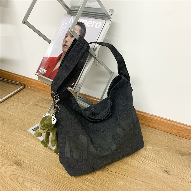 TÚI TOTE ĐEO CHÉO NAM NỮ MOOD VẢI CANVAS PHONG CÁCH ULZZANG UNISEX