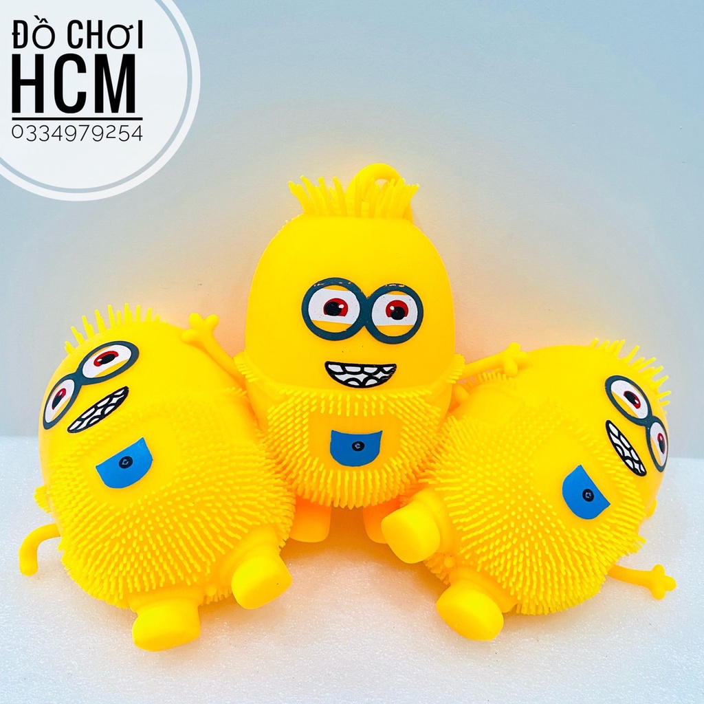 [CÓ ĐÈN - LOẠI LỚN] Đồ chơi xả stress, bóp bong bóng đàn hồi hình Minion, đồ chơi bóp tay bằng silicon giảm căng thẳng