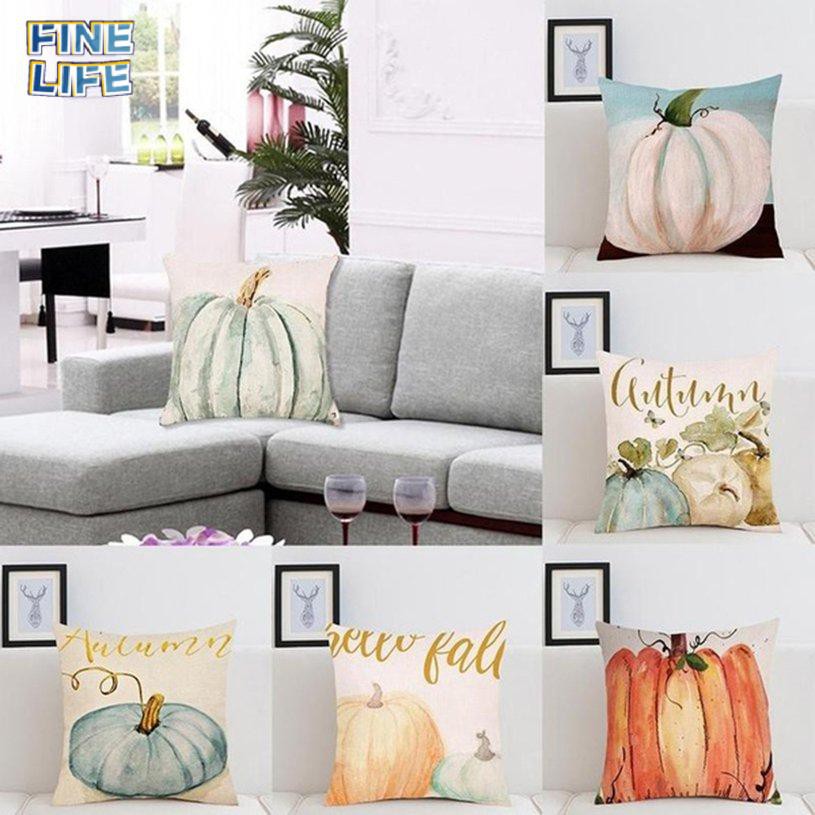 Vỏ Gối Sofa Trang Trí Hình Bí Ngô Halloween 45x45 (12.12)