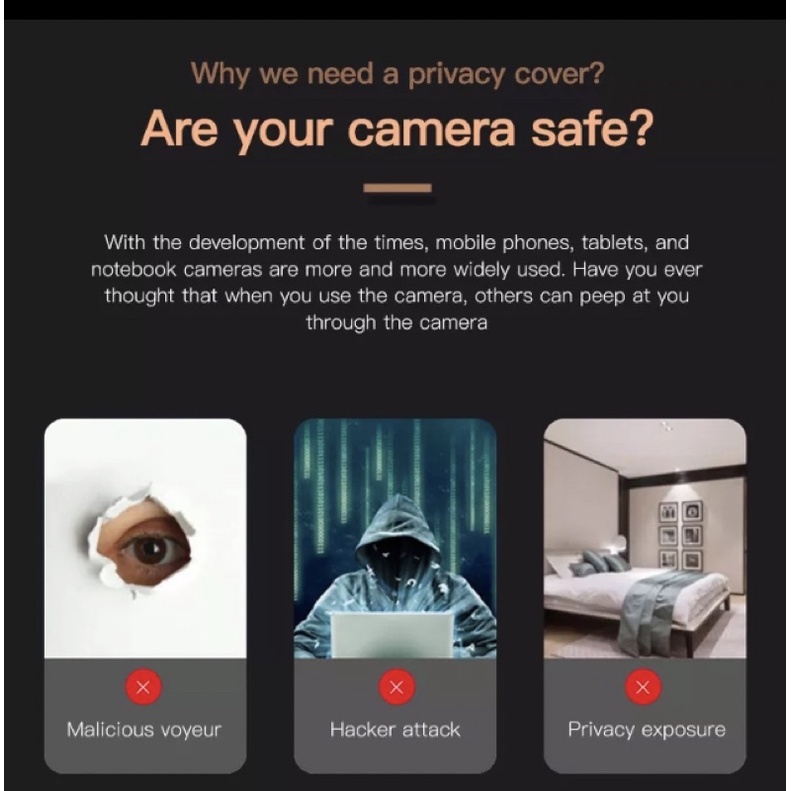 Miếng dán kuulaa bảo vệ che camera trước smartphone/máy tính bảng/laptop