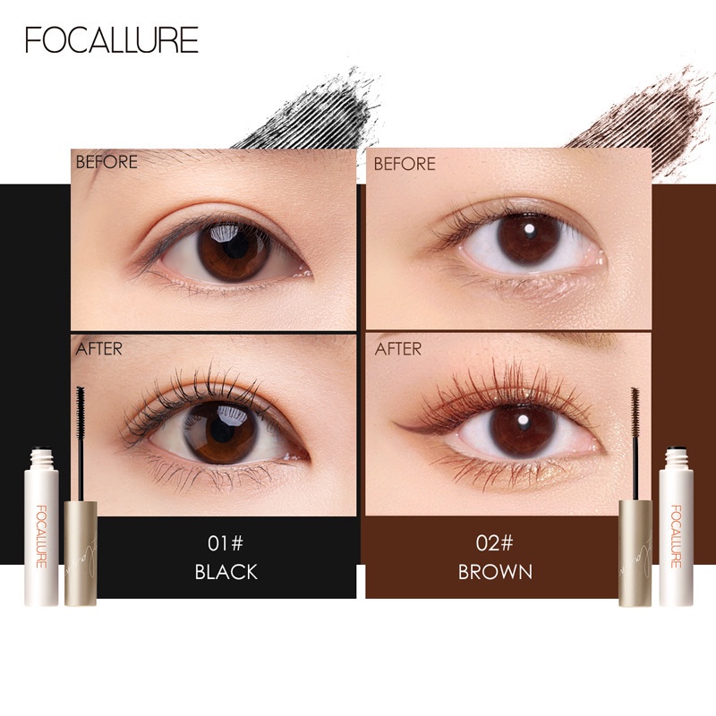 MASCARA FOCALLURE GIÚP CHUỐT LÔNG MI DÀI CONG VÀ ĐỀU KÍCH THƯỚC ĐẦU CỌ 3MM 6G