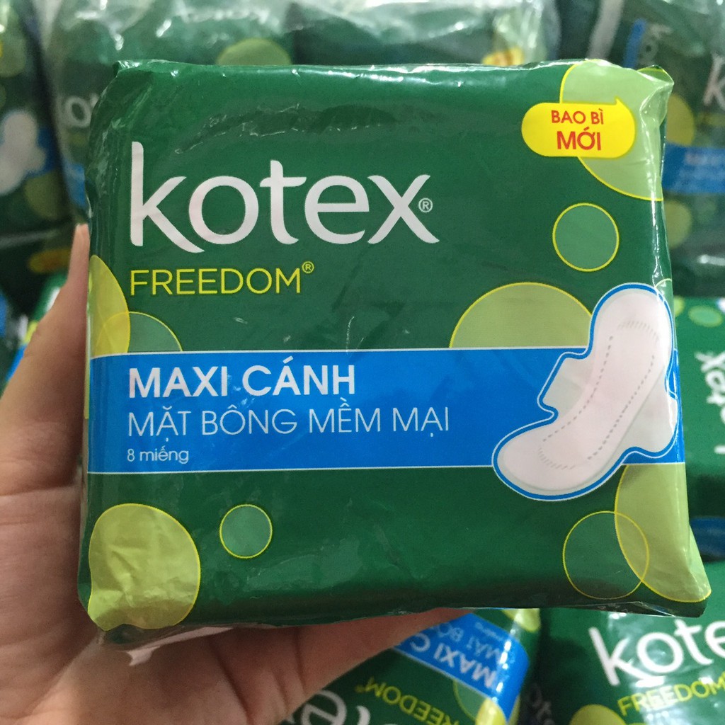 Băng vệ sinh Kotex Freedom chống tràn có cánh 8 miếng