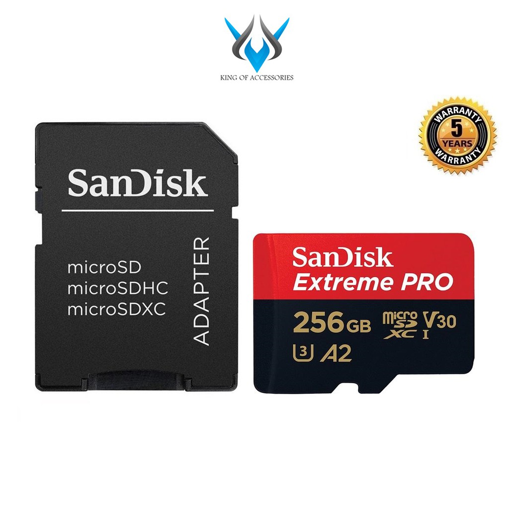 Thẻ Nhớ MicroSDXC SanDisk Extreme Pro V30 U3 4K A2 256GB R170MB/s W90MB/s (Đen đỏ)