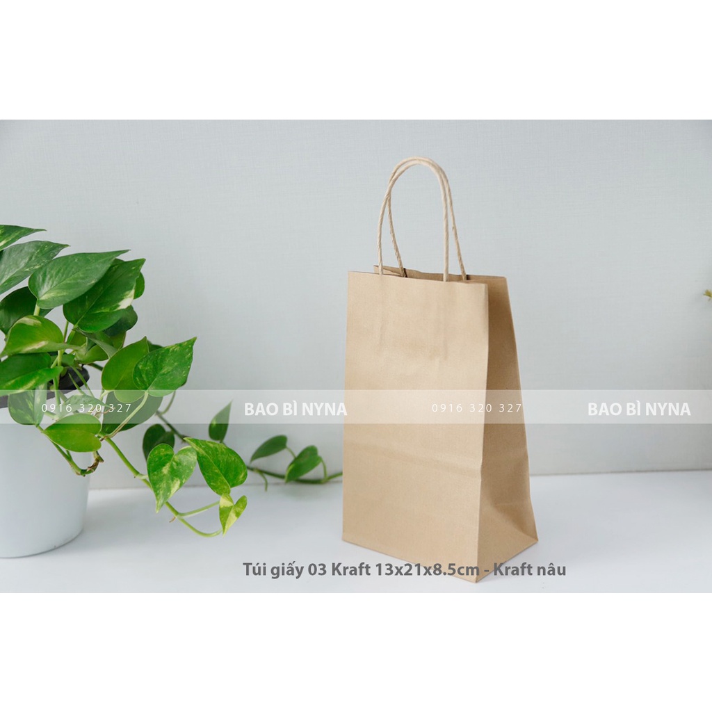 Túi giấy 03 Kraft 13x21x8.5cm - Kraft nâu