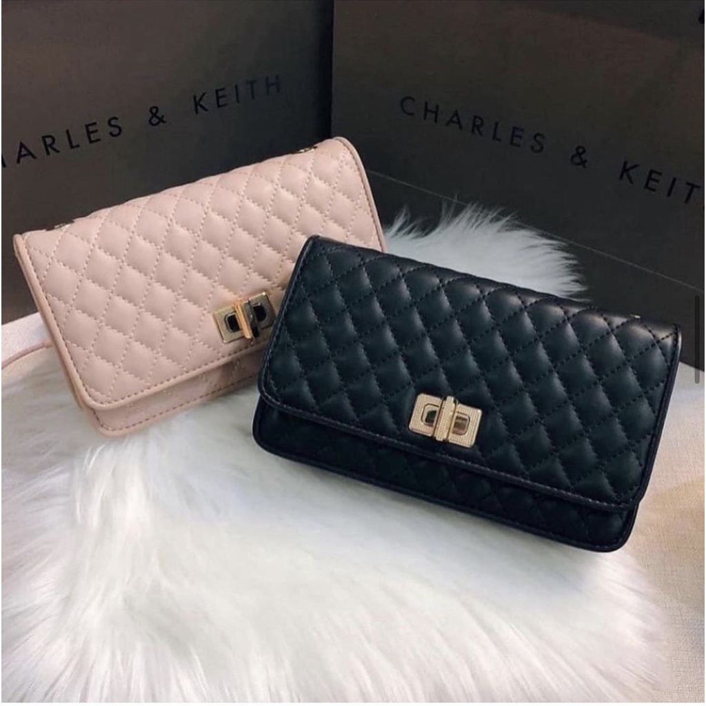 Túi xách nữ thời trang cnk ô trám size 18cm khóa xoay