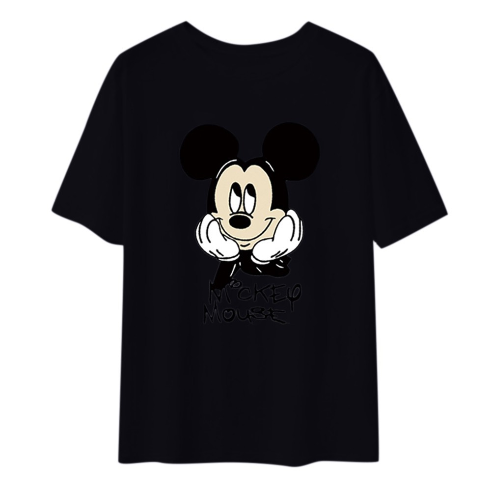Áo Thun Nữ Tay Ngắn Dáng Rộng In Hình Chuột Mickey