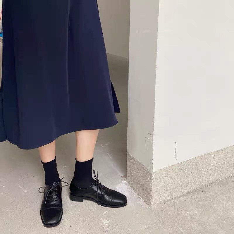 Giày oxford mũi vuông da lì