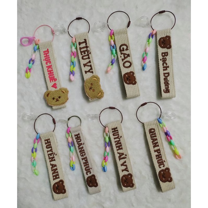 Nametag gấu thêu