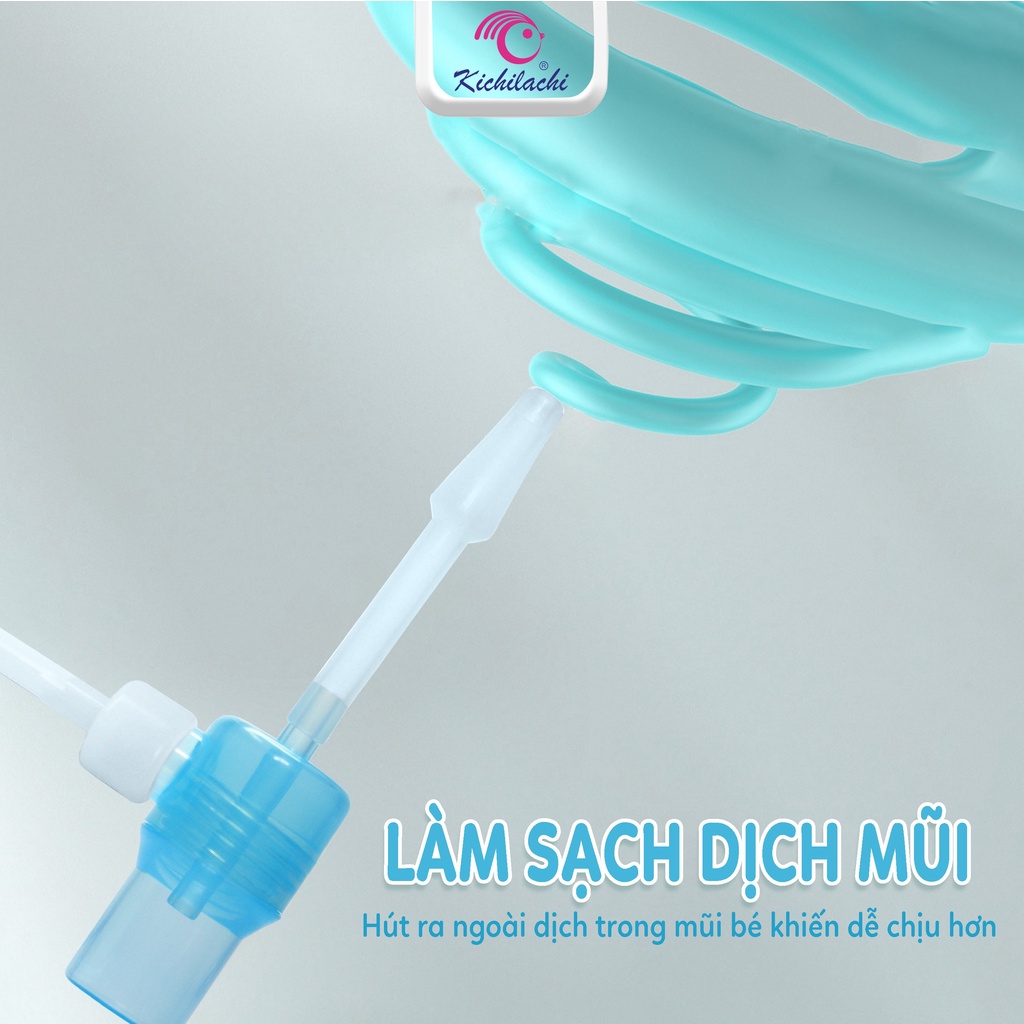 Hút Mũi Sơ Sinh Cho Bé Kichilachi,hút Mũi Kichi-nose Với Đầu Núm Silicone Mềm An Toàn Cho Bé