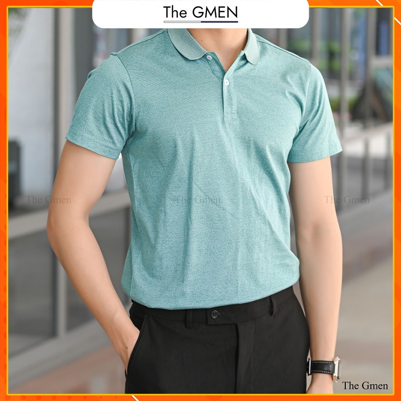 Áo Premium Polo THE GMEN thiết kế họa tiết chấm hạt, cotton dày dặn, đứng form