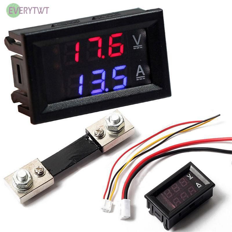 Đồng hồ đo điện áp dòng điện kỹ thuật số hiển thị kép DC 0-100V 10A 50A 100A