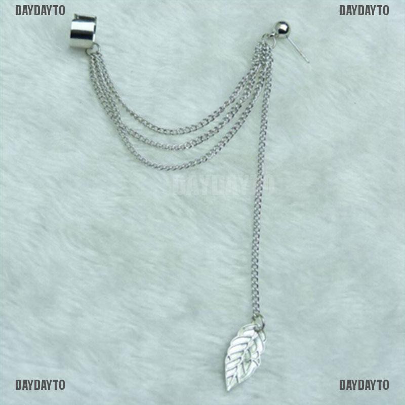 [DAYDAYTO] Bông Tai Thời Trang Trẻ Trung Hình Chiếc Lá Phối Dây Xích