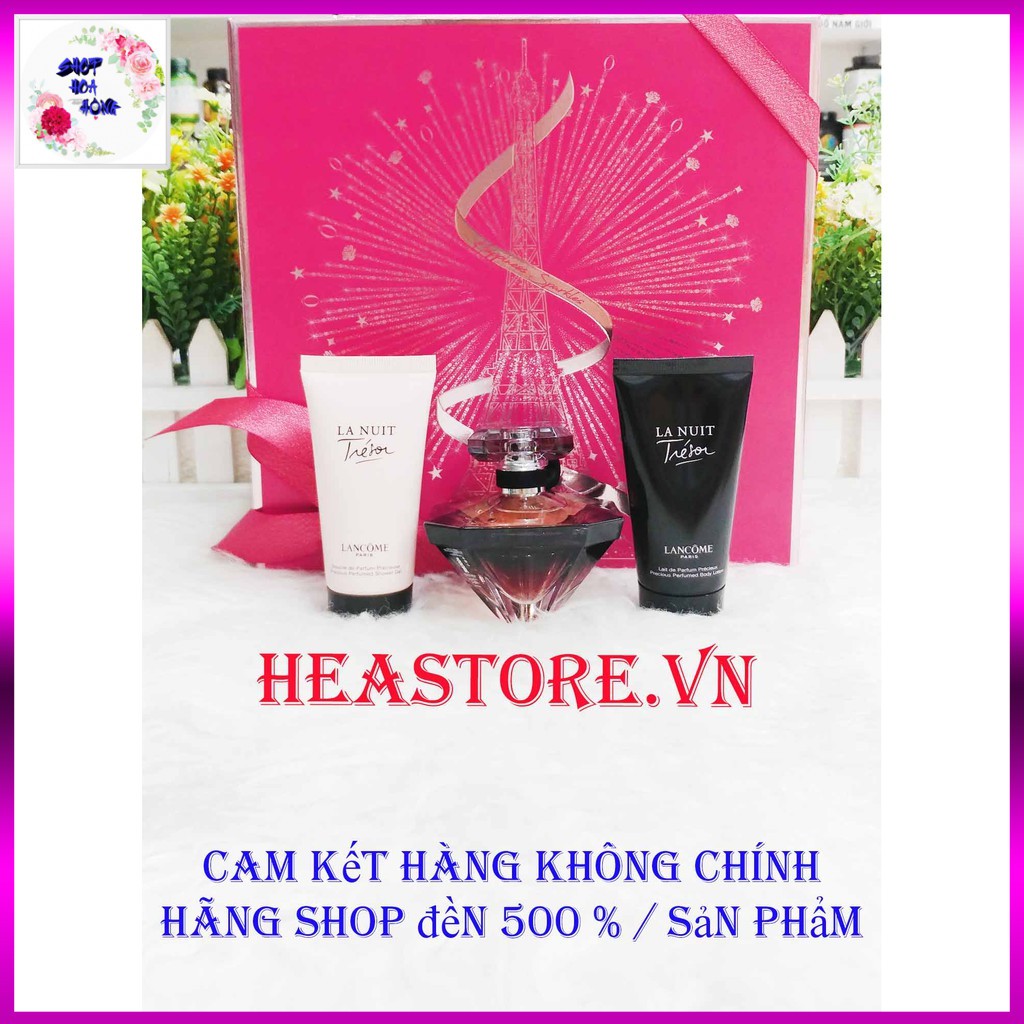 SET NƯỚC HOA LA NUIT TRESOR LANCOME NƯỚC HOA 50 ML + sữa dưỡng thể 50ml + sữa tắm 50ml