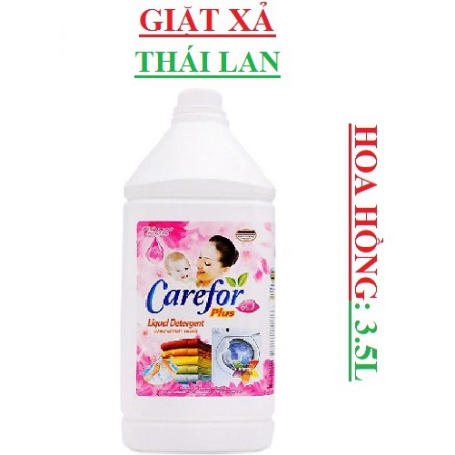 Nước giặt xả thái lan carefore can trụ 3500ml hương hoa lan, hương hoa hồng