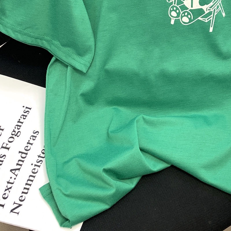 Áo Thun Tay Ngắn Dáng Rộng In Hình Gấu Phong Cách Hàn Quốc Thời Trang Mùa Hè Mới Cho Nữ