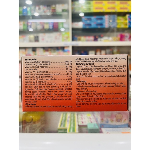 Viên uống bổ sung Vitamin và nhân sâm Pharciton - 60 viên