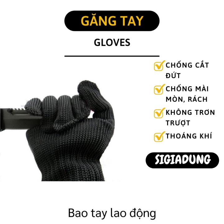 [SGD] Găng Tay Lao Động - Bao Tay Bảo Hộ Chống Cắt Đứt, Mài Mòn, Dệt Thép Không Gỉ 8158