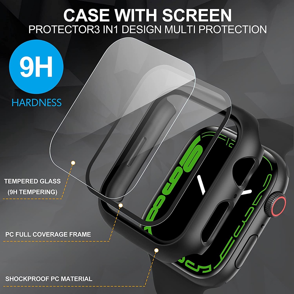 Kính cường lực bảo vệ màn hình đồng hồ thông minh Apple Watch Series 7 Case 41mm 45mm