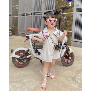 Sét váy thô sơ mi cổ thêu hoa hot trend