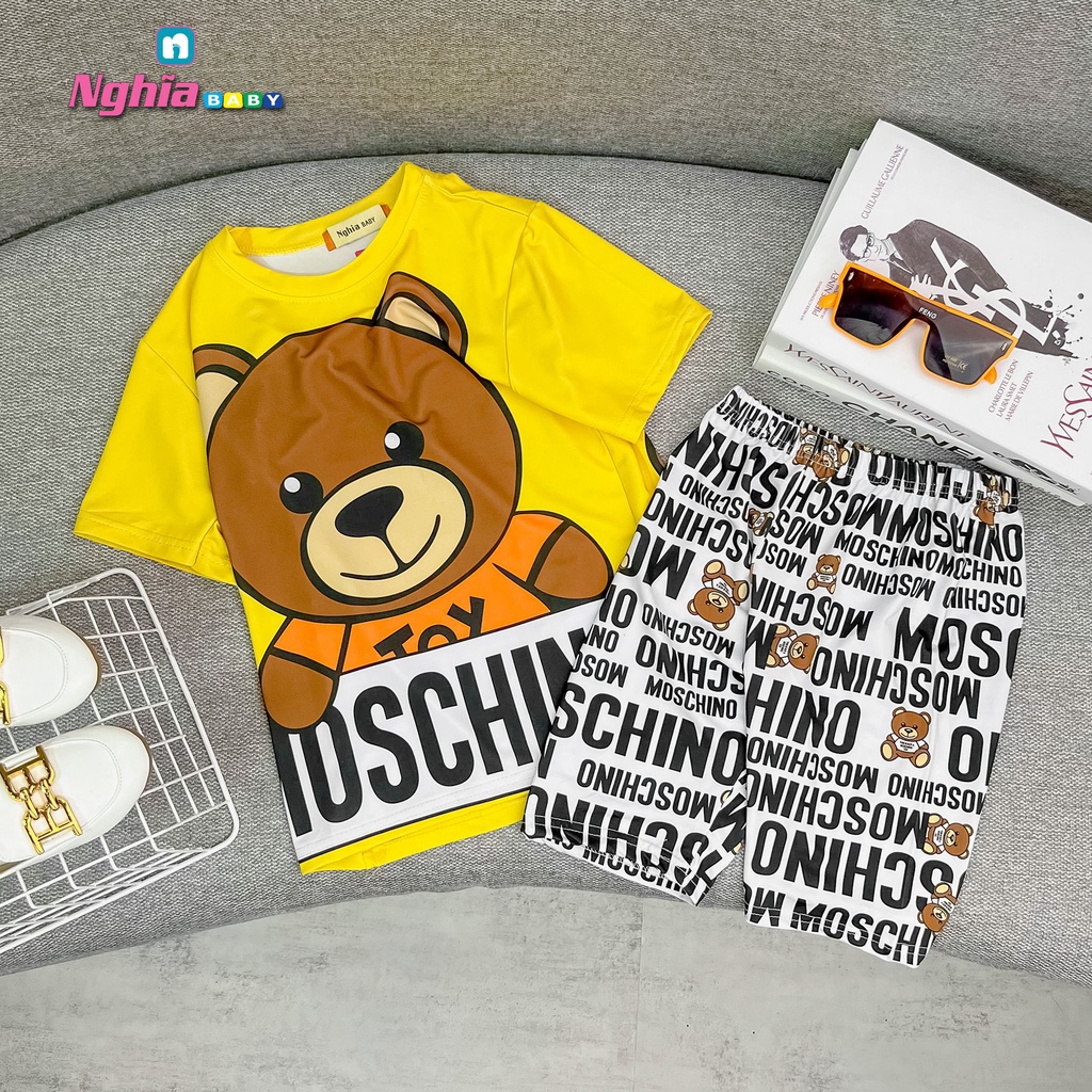 Set bộ thun lạnh 3d in hình hoạt hình siêu cưng NGHĨA BABY dành cho bé gái từ 17kg-34kg