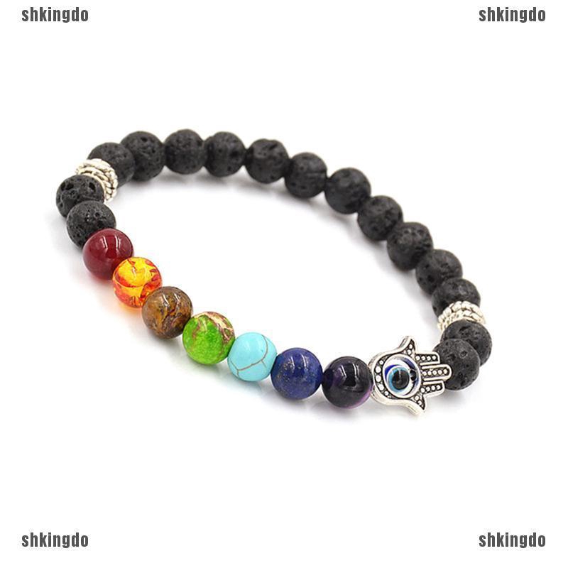 Vòng tay chuỗi hạt đá lửa luân xa trị liệu thời trang