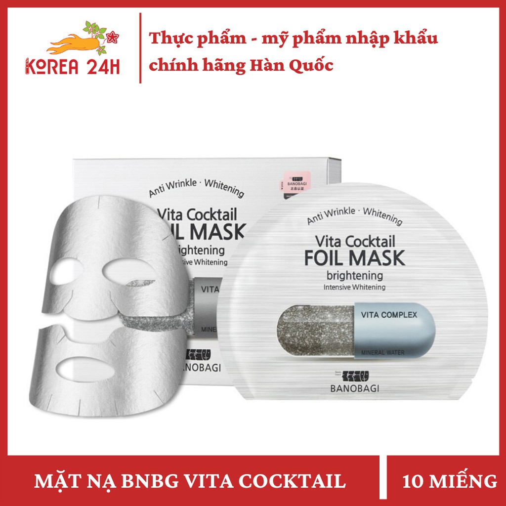 Mặt Nạ BNBG Vita Cocktail Brightening Foil Mask (10 miếng x 30 ml)