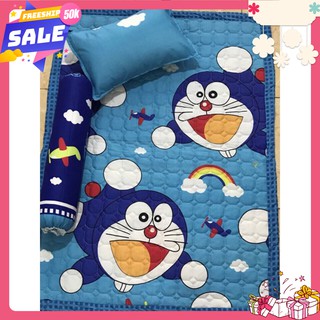 Thanh lý Set chăn gối cho bé 5 món (Mẫu doremon cầu vồng)