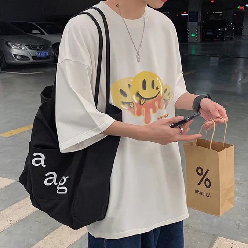 Áo Thun Tay Ngắn Dáng Rộng In Họa Tiết Hoạt Hình Thoải Mái Thời Trang Mùa Hè Cho Nam Và Nữ