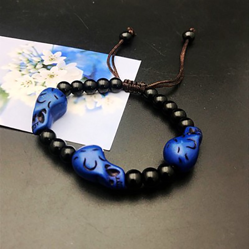 Vòng tay bện hình đầu lâu thời trang cá tính