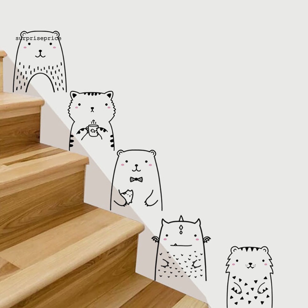 Sticker dán tường hình động vật dễ thương trang trí DIY