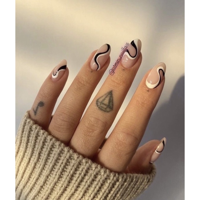 [ NAIL BOX ] móng úp thiết kế sẵn nailbox mẫu vẽ vintage