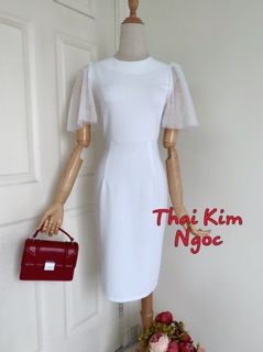 Đầm dáng ôm body tay loe nhũ kim tuyến kèm ảnh thật/ đầm dự tiệc