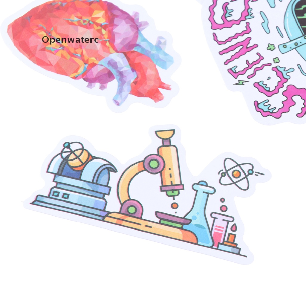 Bộ 50 Miếng Dán Chống Thấm Nước Họa Tiết Hoạt Hình Trang Trí Laptop Ván Trượt