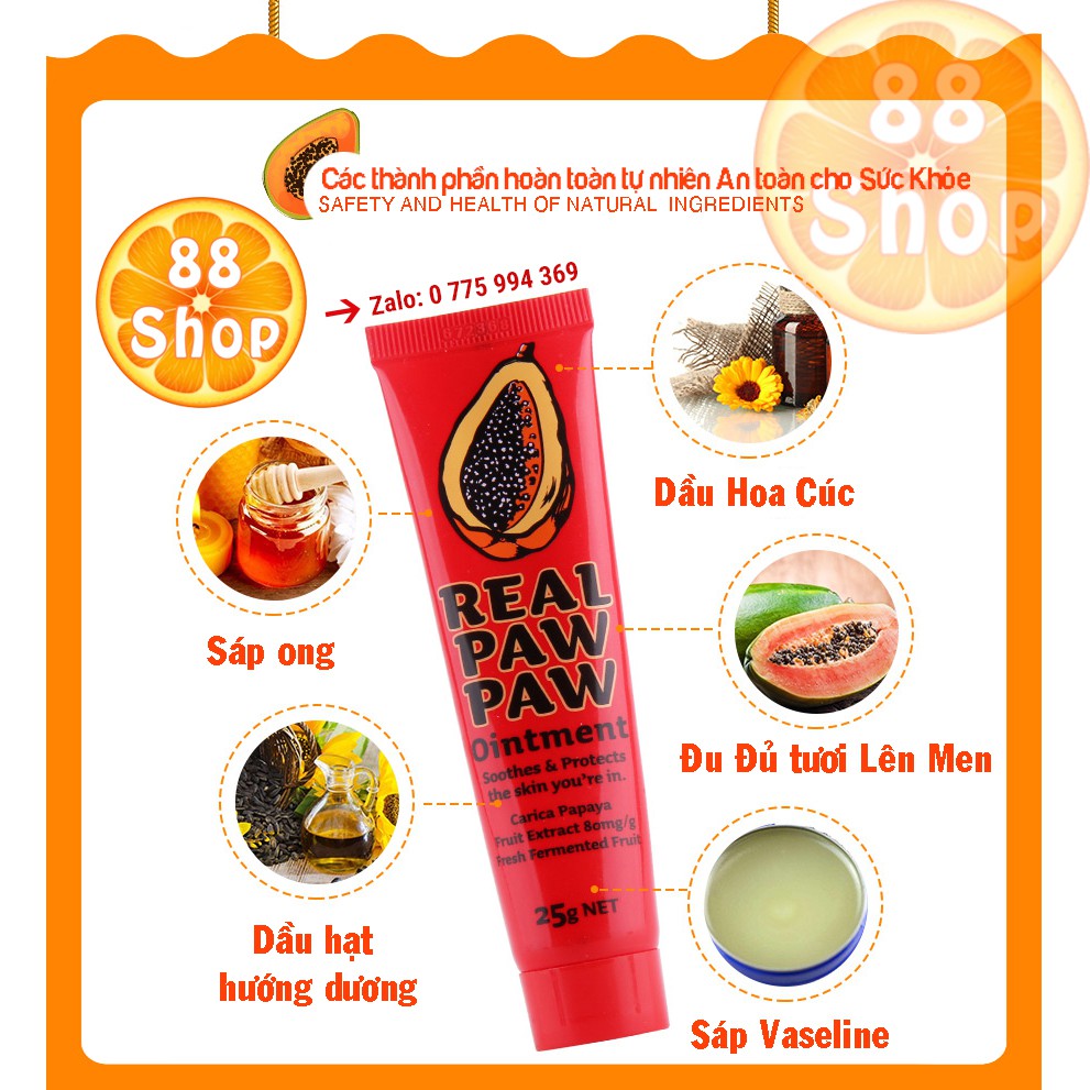 Dưỡng môi Kem Đu Đủ Đa năng REAL PAW PAW Úc [ 119 K ] | BigBuy360 - bigbuy360.vn