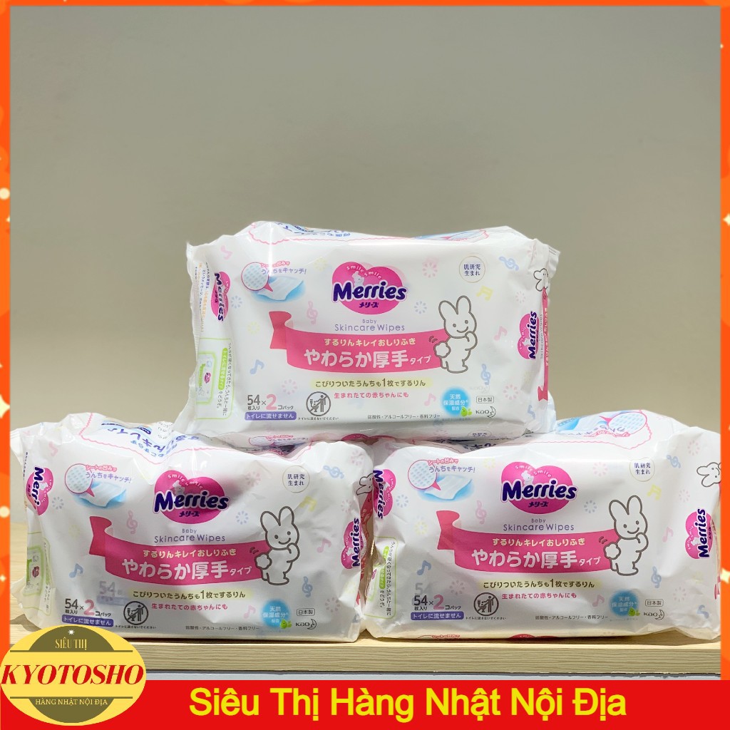 Giấy ướt MERRIES 54 tờ [Hàng Nhật Nội Địa]