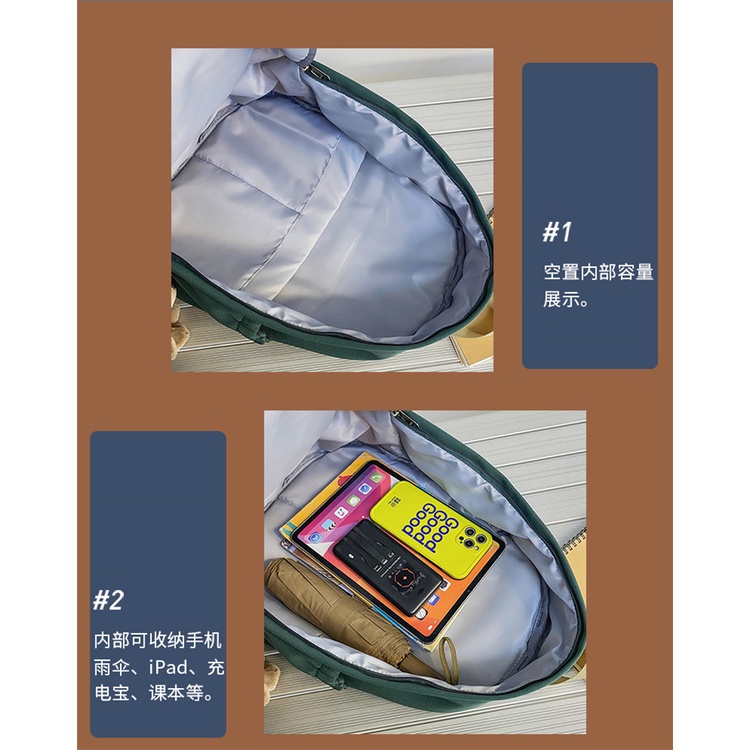 Balo nữ đi học basic trơn đẹp thời trang ullzang hàn quốc đựng vừa laptop 15.6inch dòng mới B356