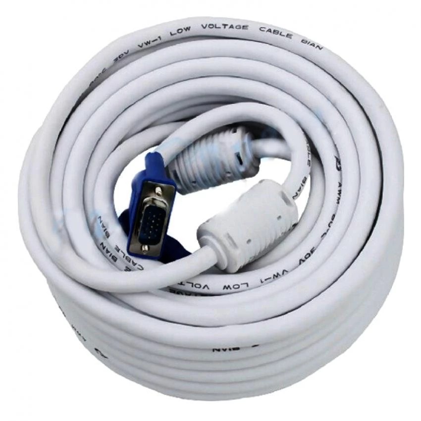 Dây cáp VGA 2 đầu chống nhiễu 15m (Trắng)