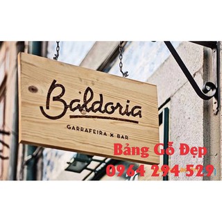 Bảng gỗ khắc laser kèm xích treo