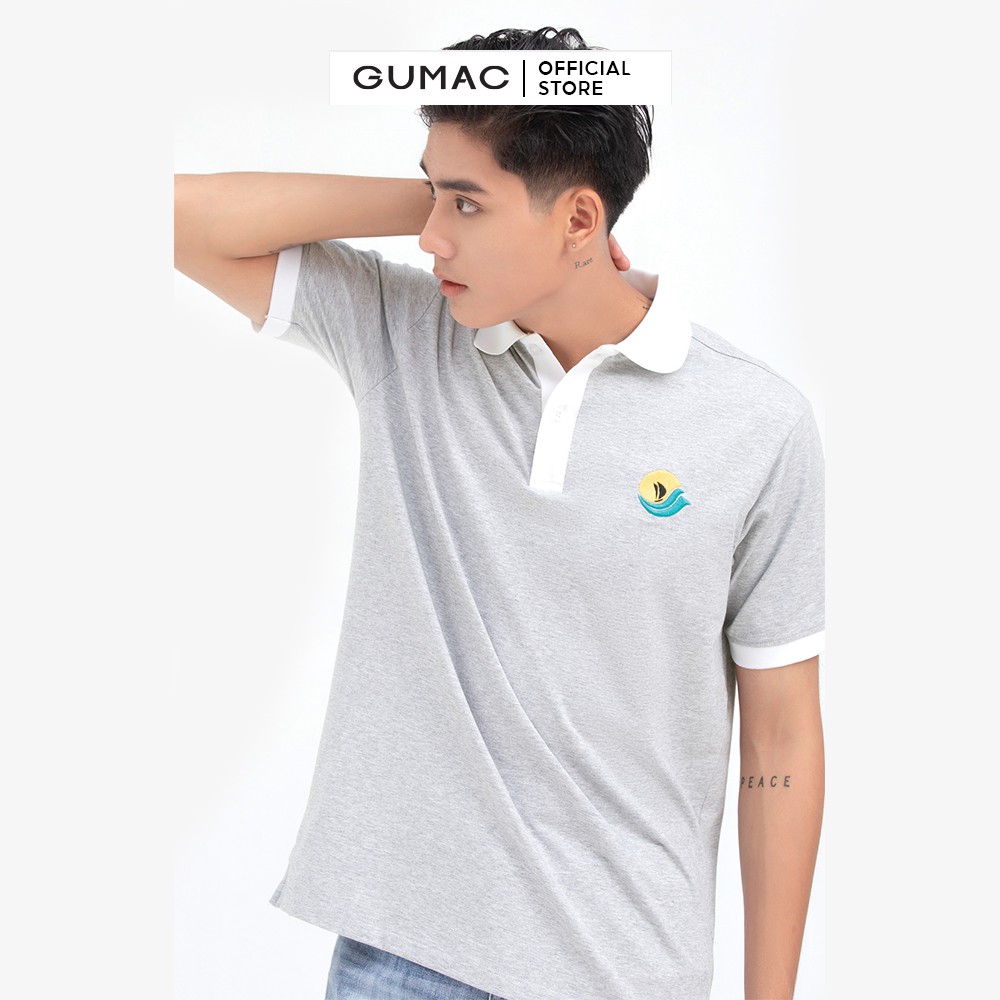 [Mã WABRGD12 giảm 10% đơn 250K] Áo thun polo nam phối bo cổ GUMAC ATNB6101 | BigBuy360 - bigbuy360.vn