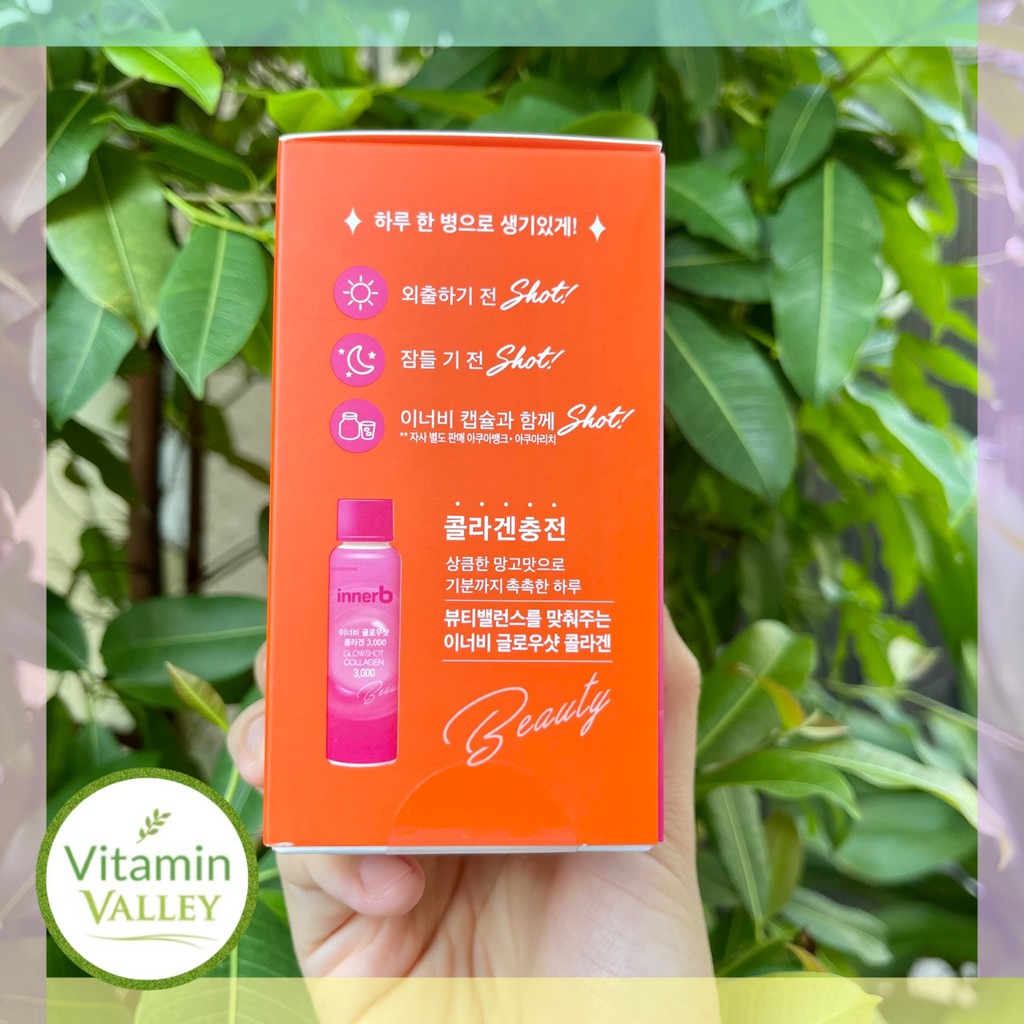Hộp 6 chai nước uống Collagen Vitamin C sáng da InnerB Glowshot 50ml | BigBuy360 - bigbuy360.vn