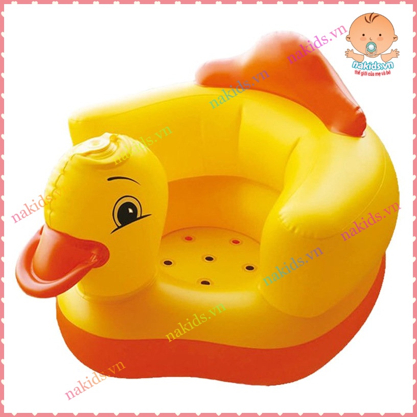 Ghế Hơi Tập Ngồi Cho Bé FREESHIP Ghế Phao Tập Ngồi Cho Bé Từ 6 Tháng Tuổi, Hình Vịt Vàng, Xanh Cốm, Hồng