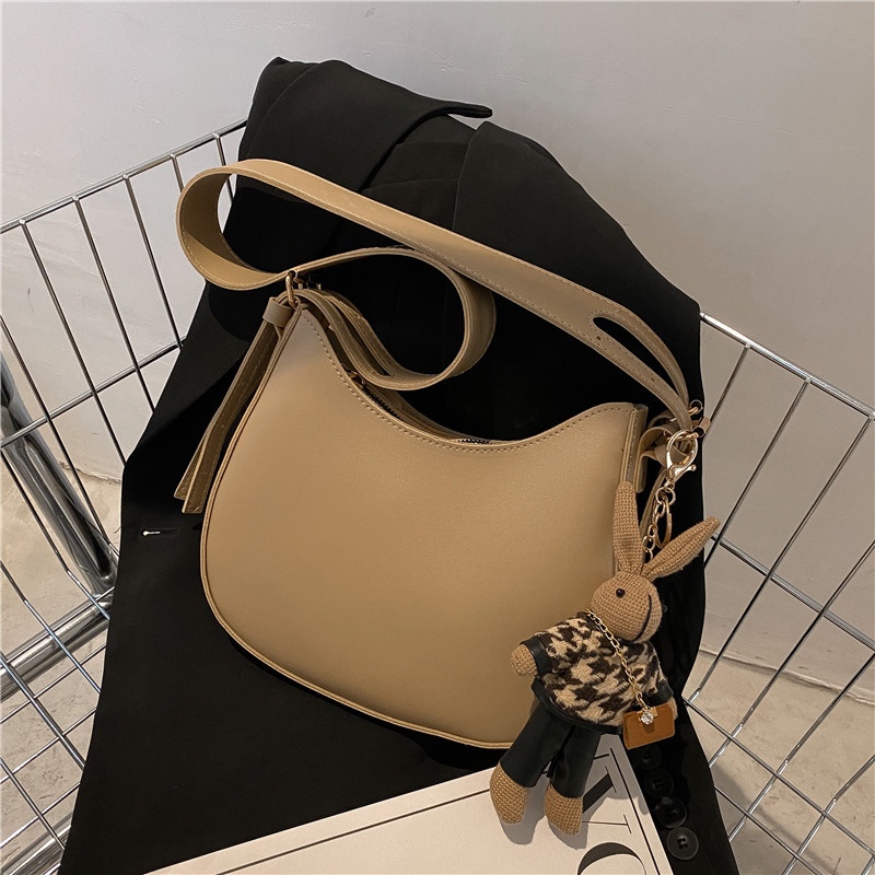 Túi Đeo Chéo Màu Trơn Thời Trang Thu Đông Mới Cho Nữ