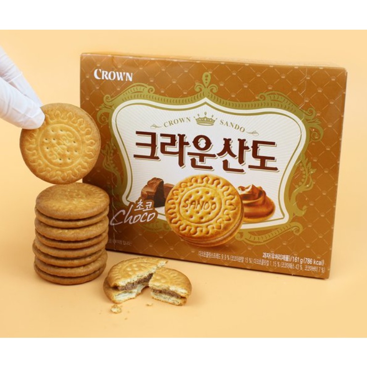 [CROWN] BÁNH QUY NHÂN CHOCO 161G - [크라운]크라운 산도 초코 161G