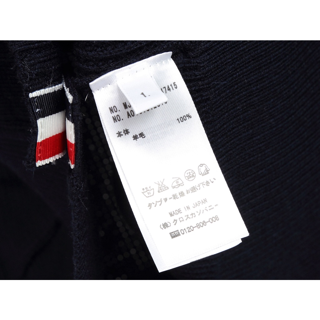 Áo khoác cổ tim Cardigan nam nữ dệt kim Thom Brow.ne 4-Bar 20235 chất vải nhung tăm cao cấp thiết kế tay áo kẻ sọc