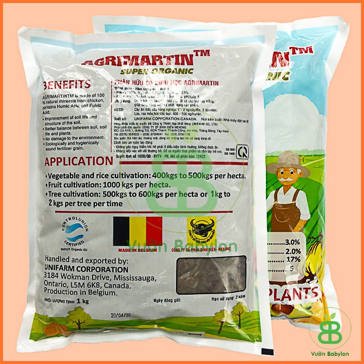 Phân hữu cơ Agrimartin Super Organic 1kg