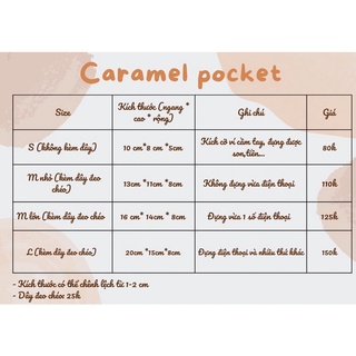 túi handmade pocket màu caramel