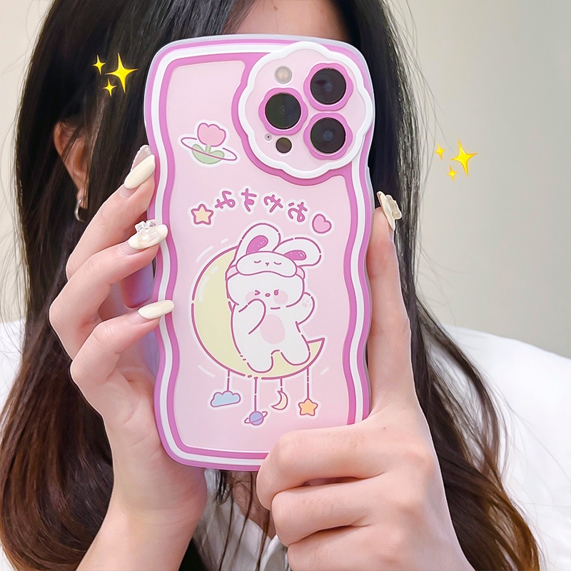 Ốp Điện Thoại Họa Tiết Thỏ / Hoa / Mặt Trăng Cho iphone 7 / 7plus / 8 / 8plus / xs / 11 / 12 / 13 / 14 / pro / max / plus / promax