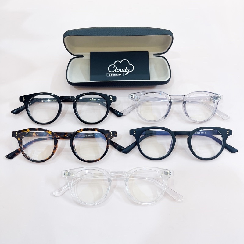 Gọng kính GM MILAN thời trang dáng tròn form nhỏ nam nữ nhận lắp cận Cloudy Eyewear