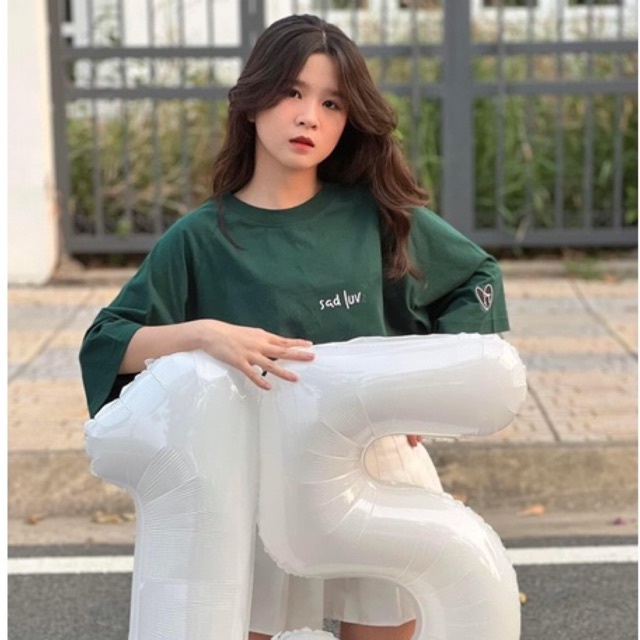 Áo thun SADBOIZ SADLUV tay lỡ form rộng chất cotton, áo phông Unisex Sadboiz nam nữ Xanh lá phong cách hàn quốc Ulzzang | BigBuy360 - bigbuy360.vn